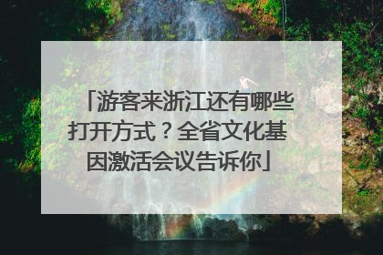 游客来浙江还有哪些打开方式？全省文化基因激活会议告诉你