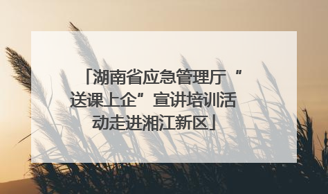湖南省应急管理厅“送课上企”宣讲培训活动走进湘江新区