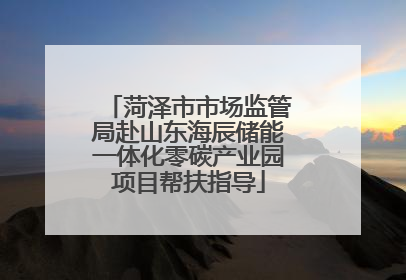 菏泽市市场监管局赴山东海辰储能一体化零碳产业园项目帮扶指导