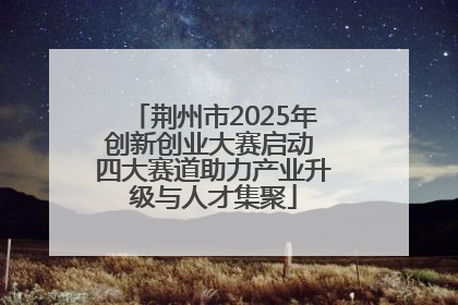 荆州市2025年创新创业大赛启动 四大赛道助力产业升级与人才集聚