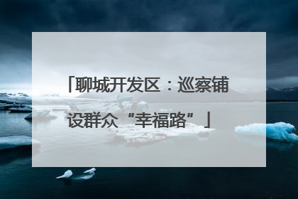 聊城开发区：巡察铺设群众“幸福路”