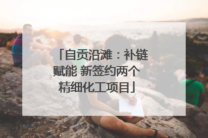自贡沿滩：补链赋能 新签约两个精细化工项目