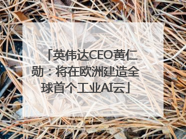 英伟达CEO黄仁勋：将在欧洲建造全球首个工业AI云