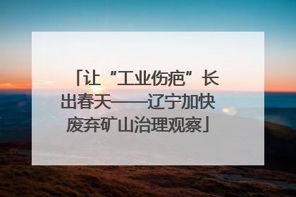 让“工业伤疤”长出春天——辽宁加快废弃矿山治理观察