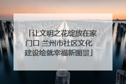 让文明之花绽放在家门口 兰州市社区文化建设绘就幸福新图景