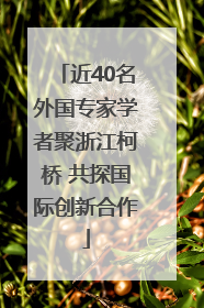 近40名外国专家学者聚浙江柯桥 共探国际创新合作