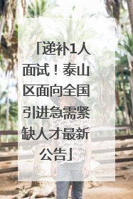 递补1人面试！泰山区面向全国引进急需紧缺人才最新公告