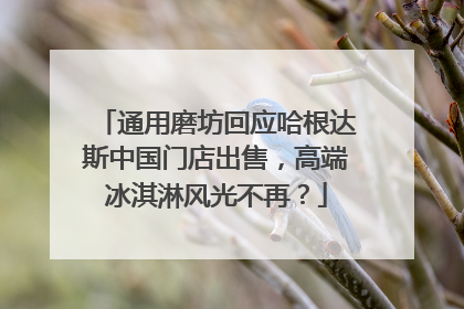 通用磨坊回应哈根达斯中国门店出售，高端冰淇淋风光不再？