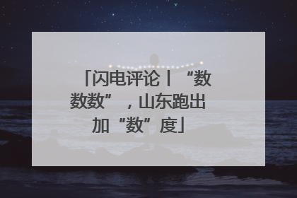 闪电评论丨“数数数”，山东跑出加“数”度