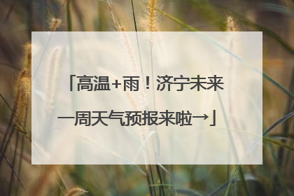 高温+雨！济宁未来一周天气预报来啦→