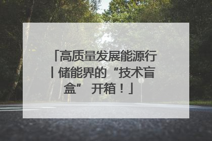 高质量发展能源行丨储能界的“技术盲盒” 开箱！