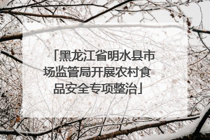 黑龙江省明水县市场监管局开展农村食品安全专项整治