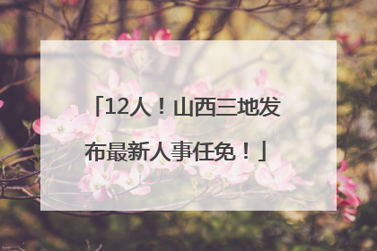 12人！山西三地发布最新人事任免！